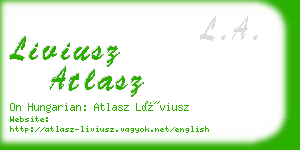liviusz atlasz business card